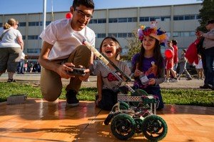 Robots on the rampage at last year's Discovery Days science fair
