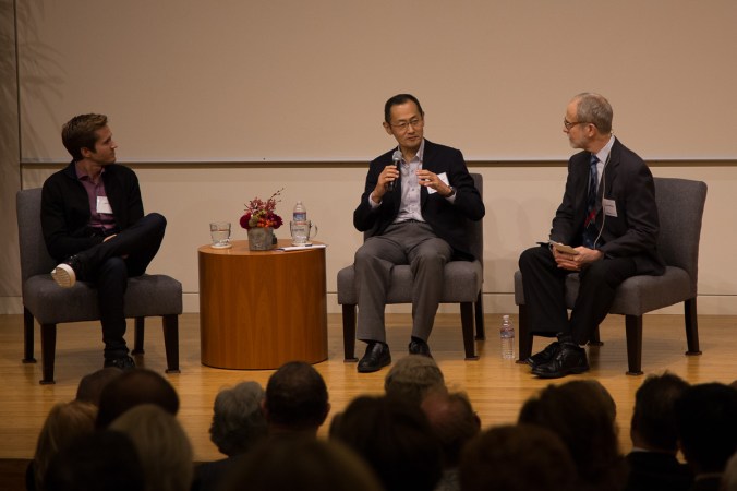 Blake Byers, Shinya Yamanaka, and Sandy Williams take questions from the audience.