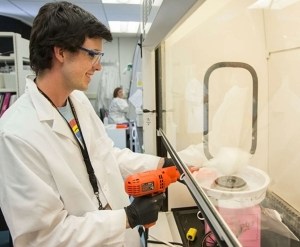 Spinning cotton candy in the lab.