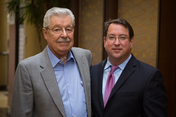 Karl Trede with CIRM President Randy Mills at the 2016 December Board meeting.