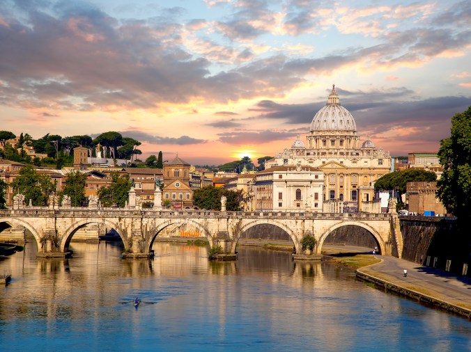 View of Basilica di San Pietro in Vatican, Rome, Italy