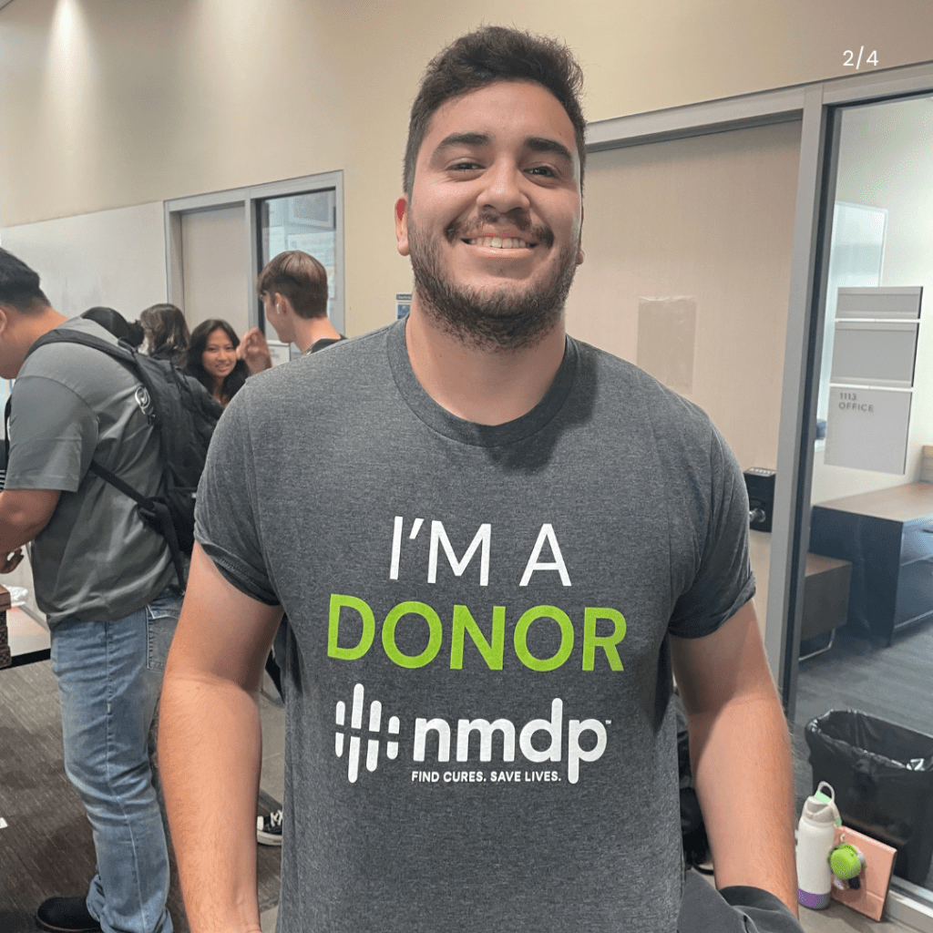 Jose proudly wearing his NMDP "I'm A Donor" tee shirt.
Photo Courtesy of Jose Solorio